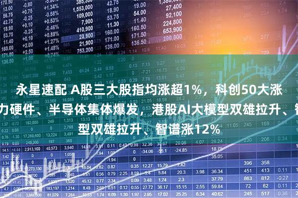 永星速配 A股三大股指均涨超1%，科创50大涨超3%，算力硬件、半导体集体爆发，港股AI大模型双雄拉升、智谱涨12%